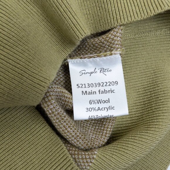 Simple Retro Green Collared Sweater Wool Blend Floral ASO The Recruit Hannah - Picture 13 of 14